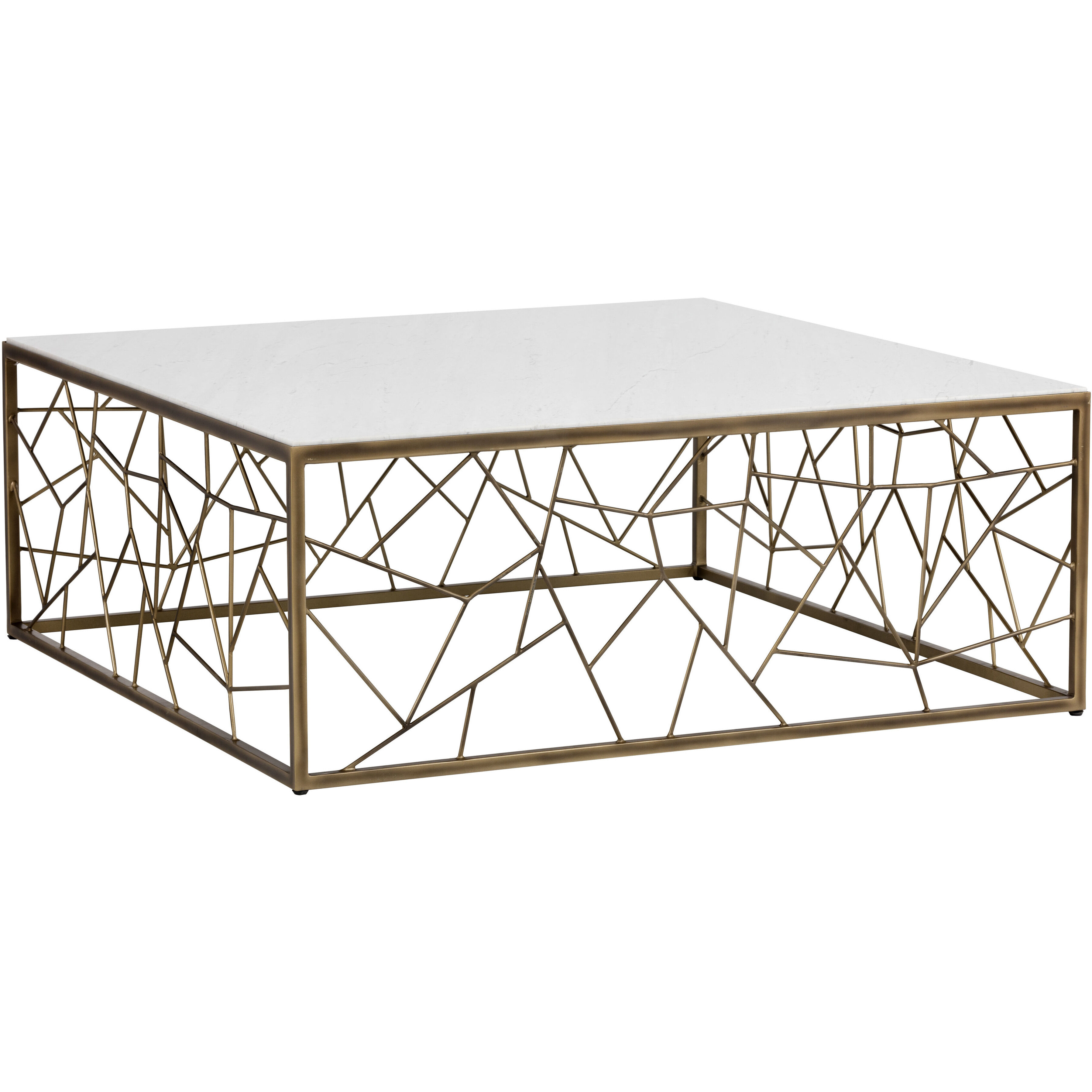 Vero 47 X 47 inch White / Rustic Bronze Coffee Table